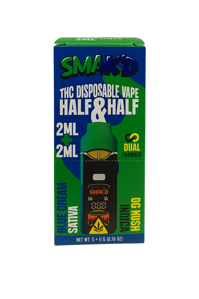 Smak'd Half & Half THC 4g Disposable WholesaleCBD.co Smak'd Half & Half THC 4g Disposable WholesaleCBD.co