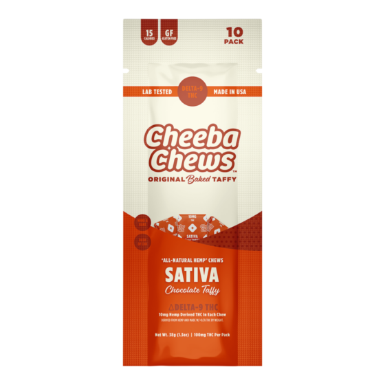 Cheeba Chews Sativa Taffy 10mg D9 THC - Chocolate Taffy