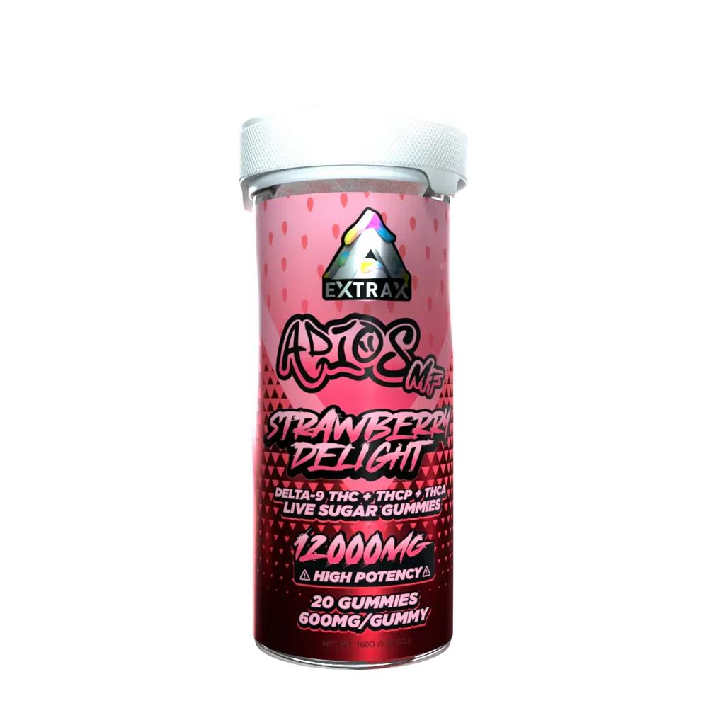 Delta Extrax 12000MG Adiós MF Blend Gummies - Blue Razz Bombshell (Hybrid)