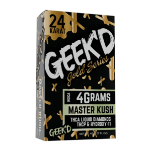 Geek'd - Live Resin Delta 8 THC Vape Pen with THC-A - Master Kush (Indica) - 4g