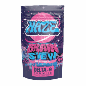Haze Brain Stew D9 Gummies 100mg - Red Raspberry (8packs 10 count)
