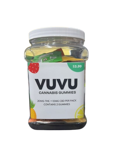VUVU Cannabis Infused Gummies 20mg THC + 10mg CBD Per Pack - 24 Bags