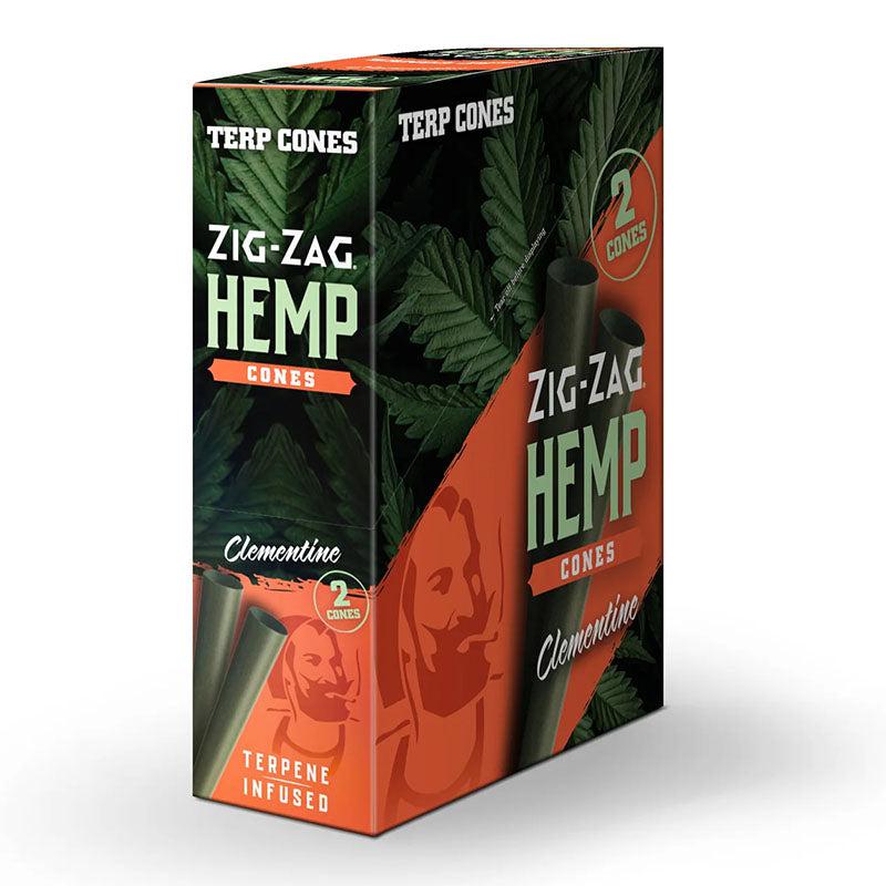 Zig-Zag - Hemp Cones - Clementine Infused Terpene Cones - 15 Pack Carton - 2 Count