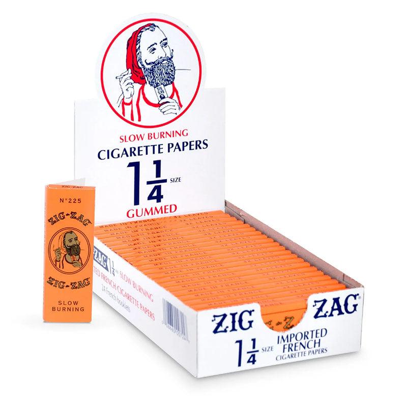 Zig-Zag - Rolling Papers - 1 1/4" Size French Orange Slow Burning Papers - 24 Pack Carton - 32 Count