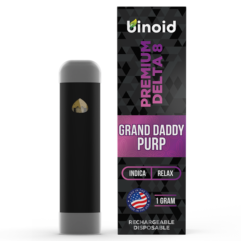Binoid - Delta 8 Vape - Grand Daddy Purp Disposable - 1g (8 Pack)