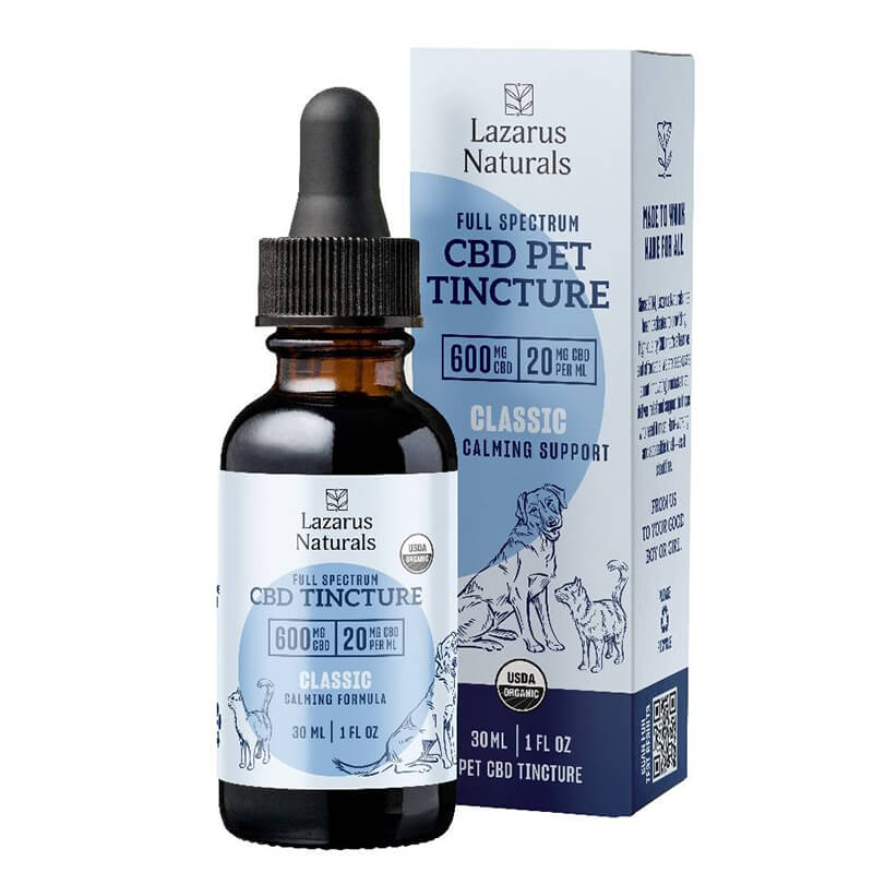 Lazarus Naturals - CBD Pet Tincture - Full Spectrum Classic Calming Formula - 600mg-2400mg