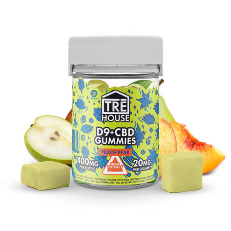 TRE House - Delta 9 Edible - CBD:D9 Peach Pear Gummies - 20mg