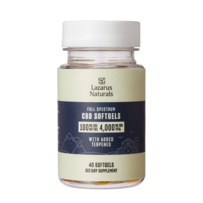 Lazarus Naturals - CBD Capsules - Full Spectrum Softgels - 100mg